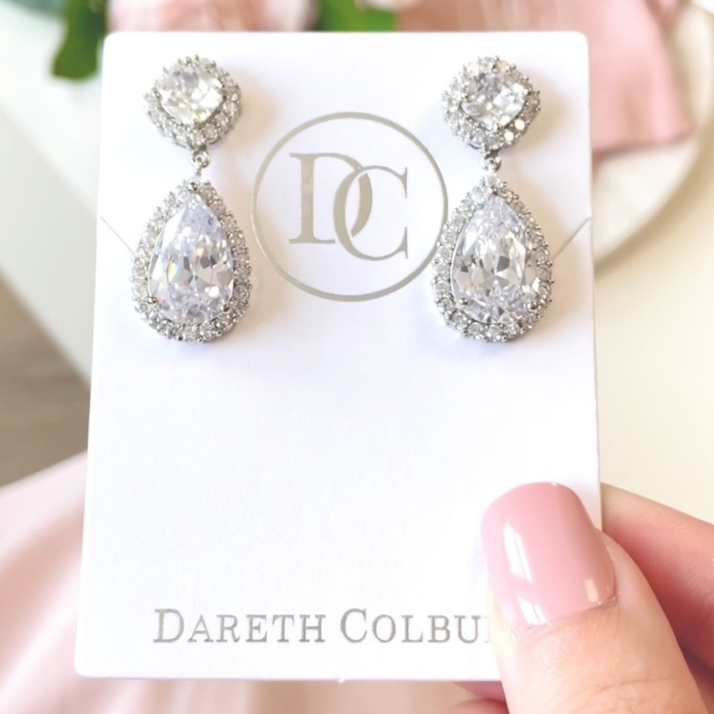 DARETH COLBURN ALLURE CZ WEDDING EARRINGS